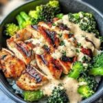 Creamy Garlic Chicken with Broccoli & Rice