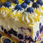 No Bake No Suger Lemon Dazzling Blueberry Cream Cake